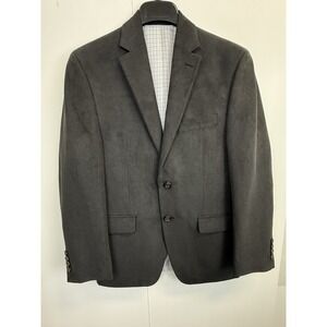 Lauren Ralph Lauren Faux Suede Mens Black Standard Fit UltraFlex Suit Jacket 36S